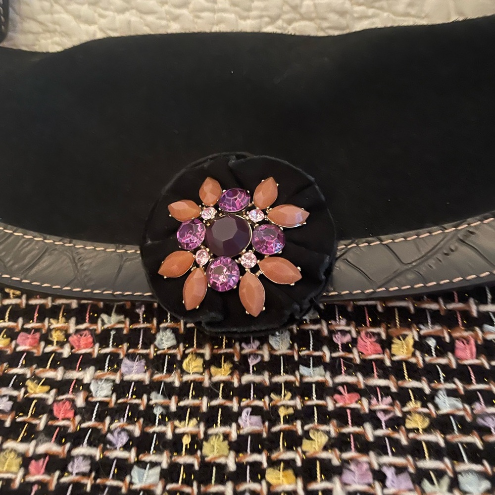 Liz Claiborne Black and Multicolor Tweed Shoulder Bag - Picture 8 of 8